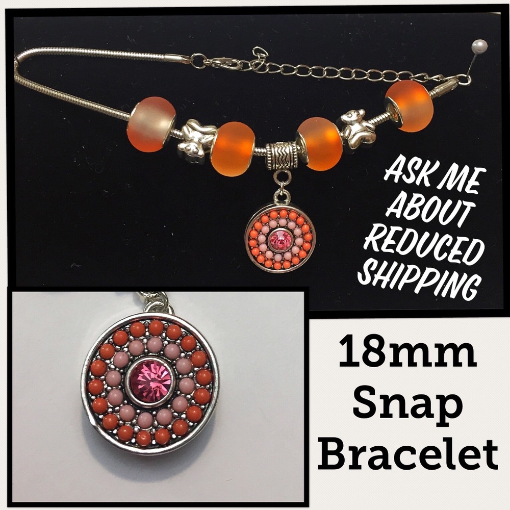 Custom Beaded Snap Bracelet with 18mm SNAP